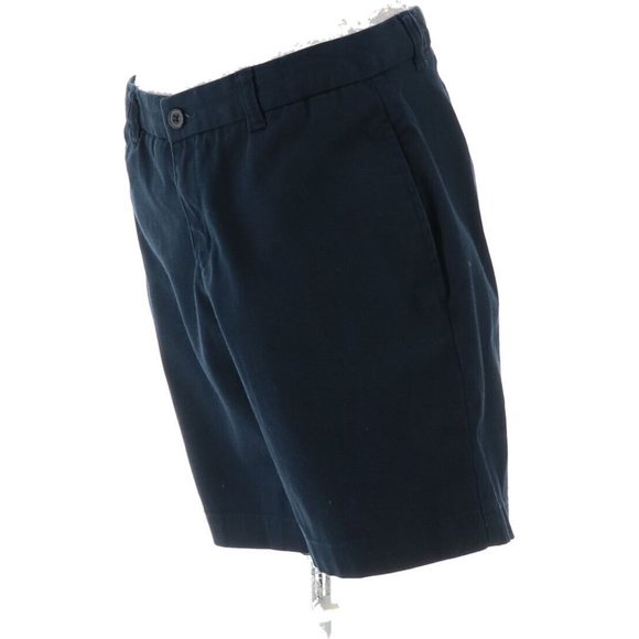 NWT LANDS' END GIRL'S PLAIN FRONT STAIN RESISTANT CHINO SHORTS CLASSIC NAVY - Picture 2 of 14